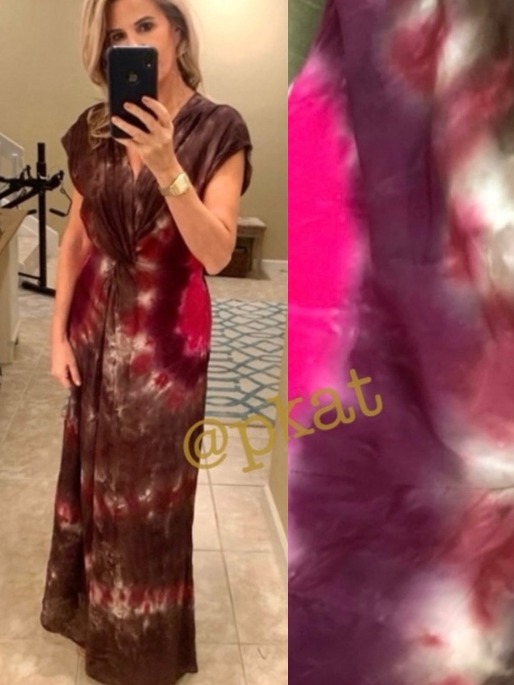 Young, Fabulous & Broke Helena Solar Flare Brown Tie Dye Maxi Dress - Picture 2 of 13